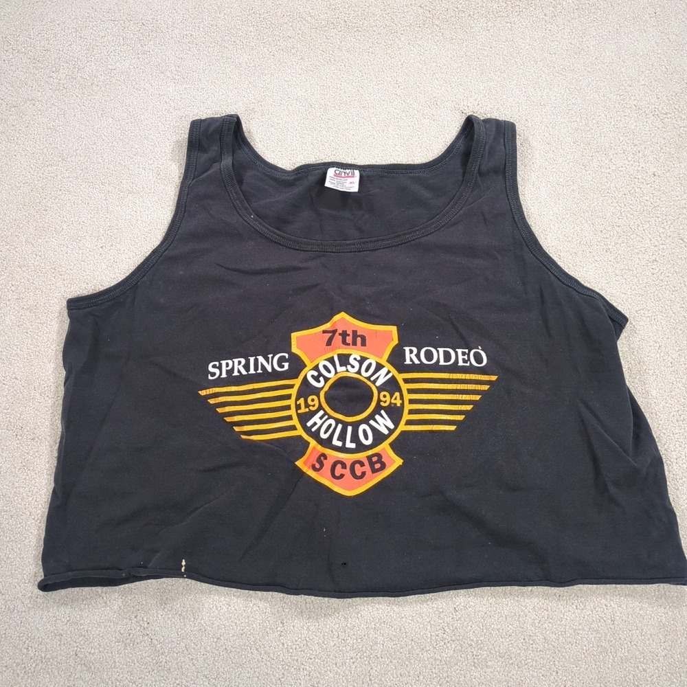 Women's XL‎ Midriff Crop Top Tank Top Colson Hollow 7th Rodeo 1994  Motorcycle